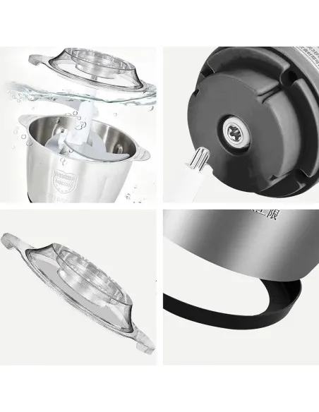 Tocator Electric 300W pentru Carne și Legume, 4 Lame Inox, 5L, Argintiu