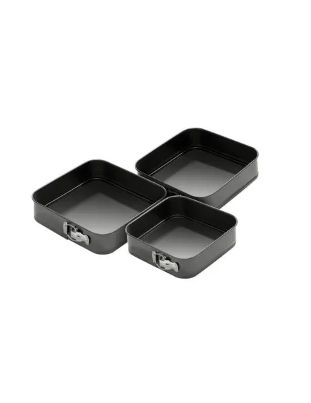 Set 3 tavi forma patrata pentru prajituri sau tort cu fund detasabil