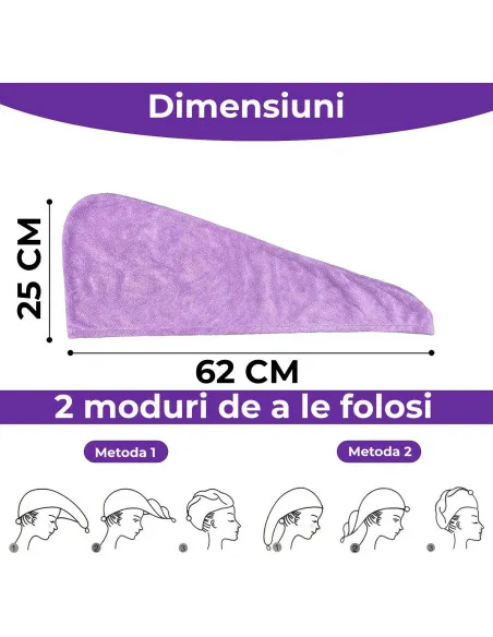Prosop-turban pentru uscarea părului