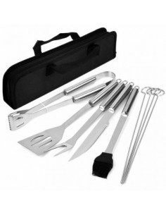 Set 9 ustensile gratar cu geanta pentru depozitare