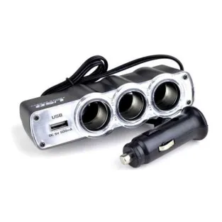 Priza tripla + USB pentru bricheta auto