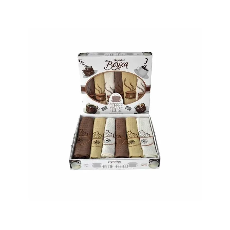 Set 6 prosoape de bucatarie din bumbac 100% Coffe