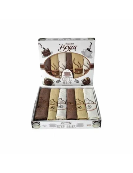 Set 6 prosoape de bucatarie din bumbac 100% Coffe