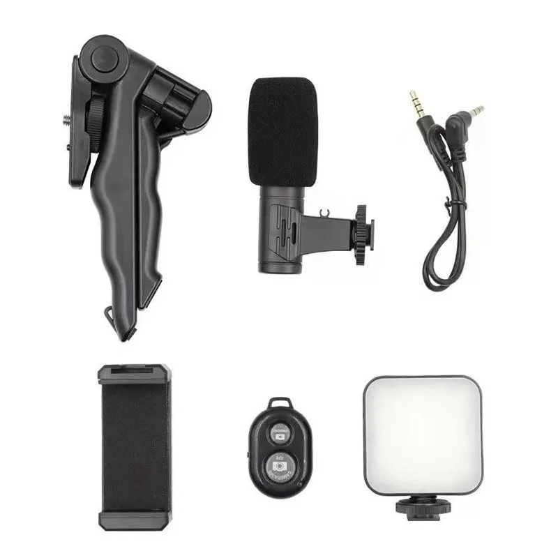 Trepied cu microfon si lumina pentru video, Kit AY-49