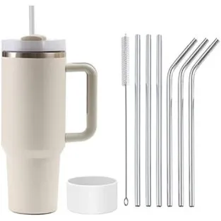 Cană Termică Moollyfox 1200 ml cu Pai Inox și Mâner