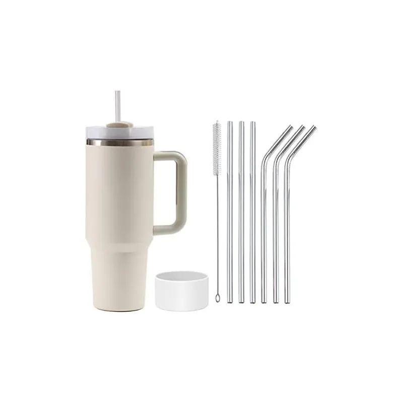 Cană Termică Moollyfox 1200 ml cu Pai Inox și Mâner