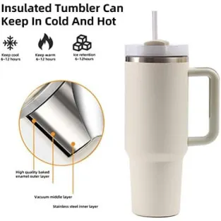 Cană Termică Moollyfox 1200 ml cu Pai Inox și Mâner 2