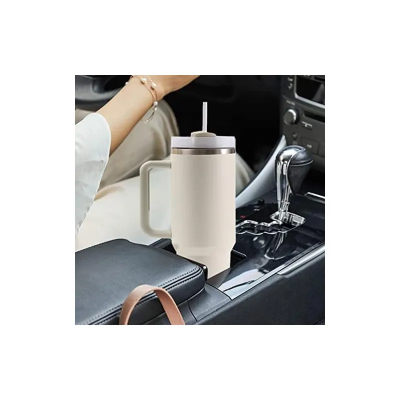 Cană Termică Moollyfox 1200 ml cu Pai Inox și Mâner