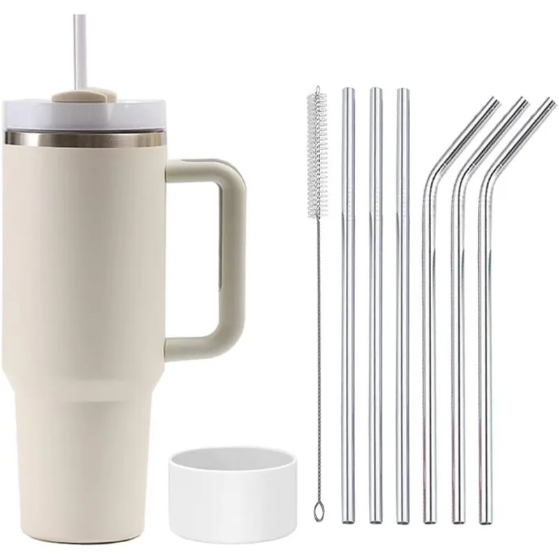 Cană Termică Moollyfox 1200 ml cu Pai Inox și Mâner