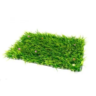 Gard cu iarba decor cu floricele, 60x40cm