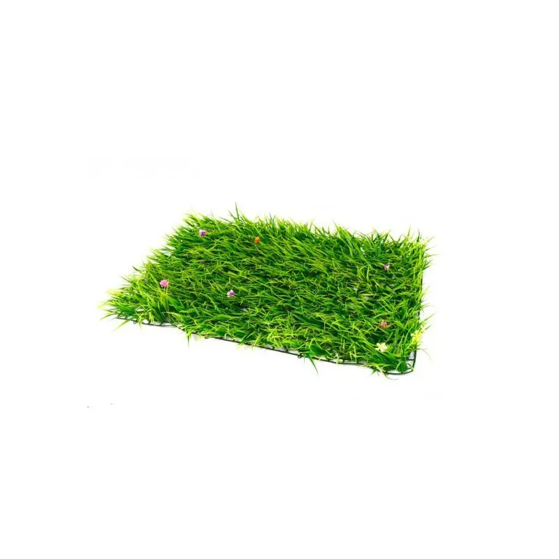 Gard cu iarba decor cu floricele, 60x40cm