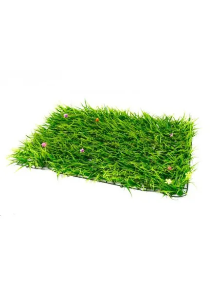 Gard cu iarba decor cu floricele, 60x40cm