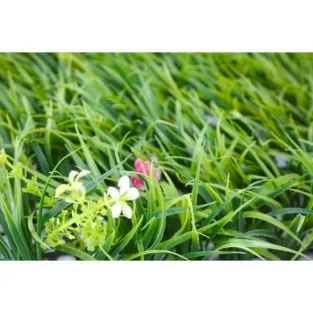 Gard cu iarba decor cu floricele, 60x40cm 2
