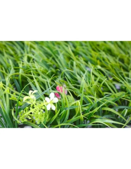 Gard cu iarba decor cu floricele, 60x40cm