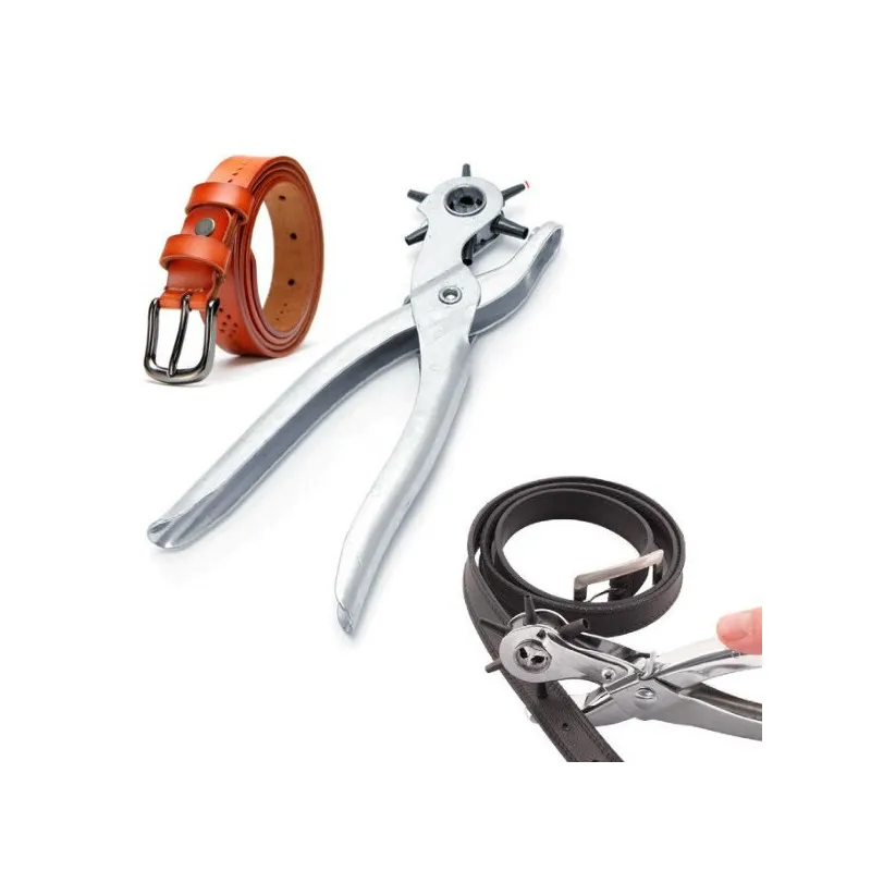 Cleste perforator pivotant cu 6 capete pentru gaurit curele