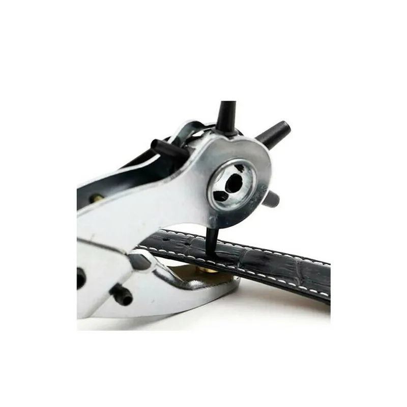Cleste perforator pivotant cu 6 capete pentru gaurit curele