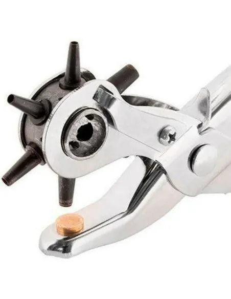 Cleste perforator pivotant cu 6 capete pentru gaurit curele