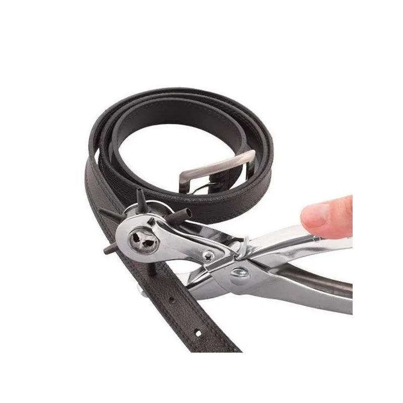 Cleste perforator pivotant cu 6 capete pentru gaurit curele