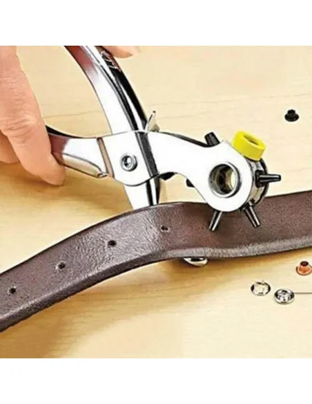 Cleste perforator pivotant cu 6 capete pentru gaurit curele