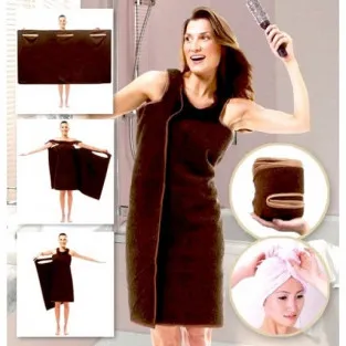 Set 2 prosoape 2 in 1 - Halat si prosop unisex