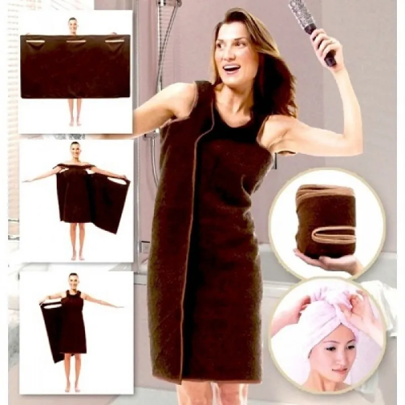 Set 2 prosoape 2 in 1 - Halat si prosop unisex