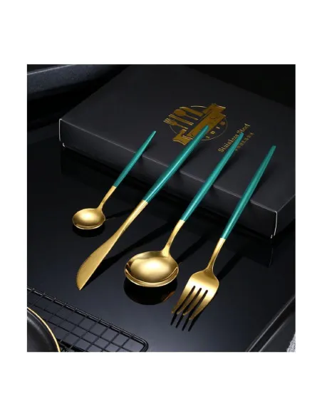 Set 4 tacamuri DeLuxe Roz / Turcoaz, 28.3 x 14.7