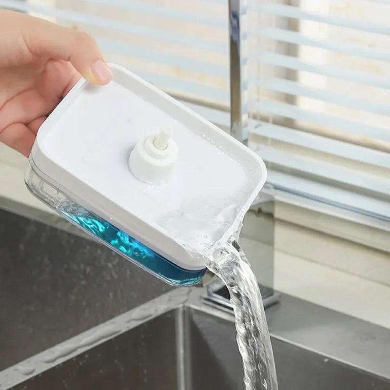 Dozator de săpun, cu pompă, pentru săpun lichid cu suport pentru burete 330ML