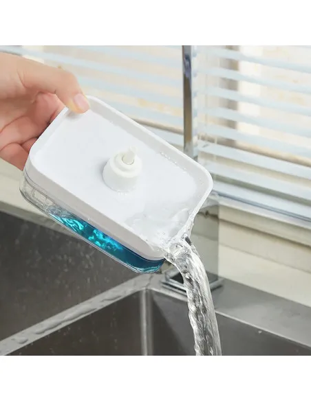 Dozator de săpun, cu pompă, pentru săpun lichid cu suport pentru burete 330ML