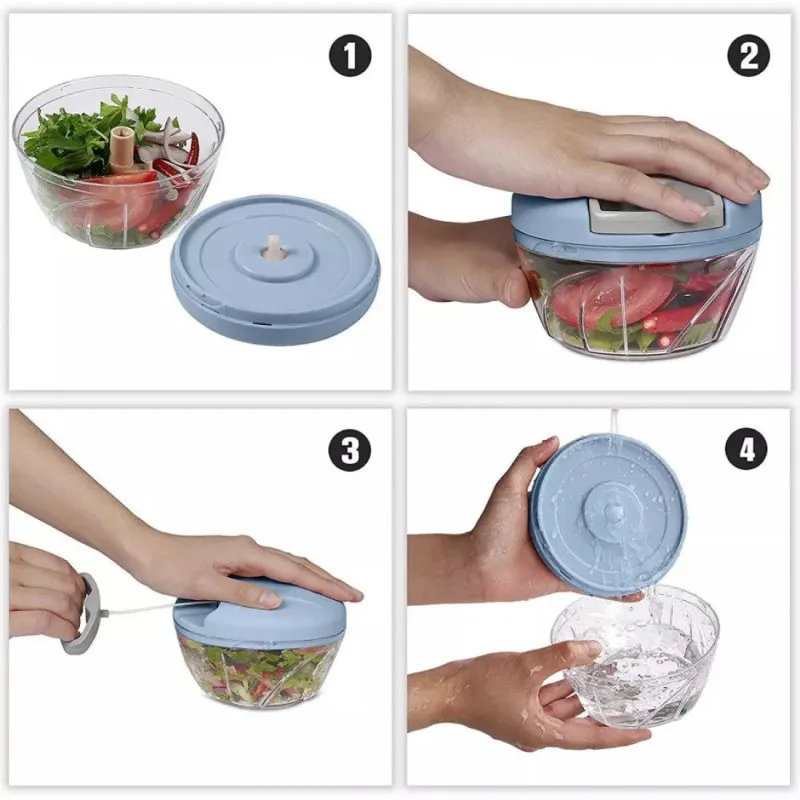 Tocator manual pentru legume cu 3 lame