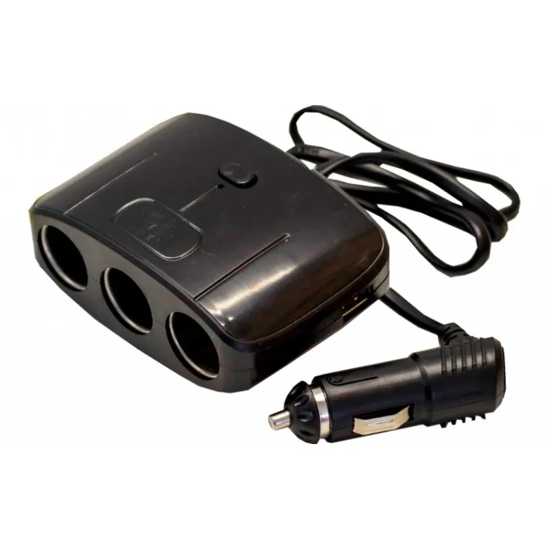 Priza tripla + USB pentru bricheta auto
