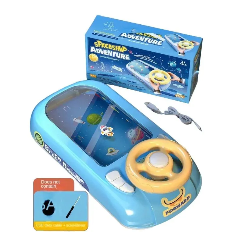 Jucarie Interactiva volan de condus cu circuit curse, sunete si functii, alimentare USB, pentru Copii 3-6 Ani