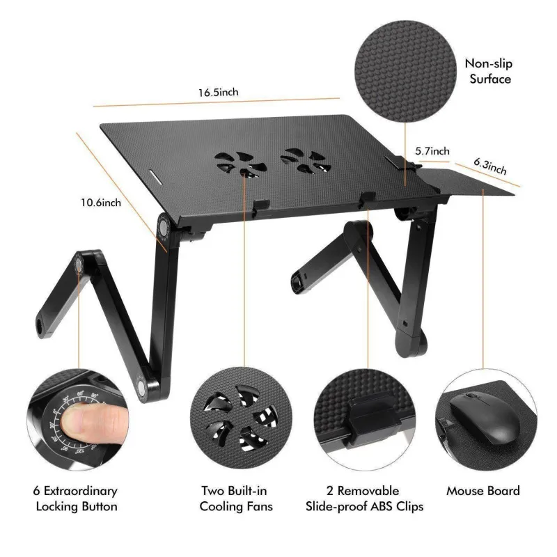 Masuta multifunctionala laptop, 2 coolere si 2
