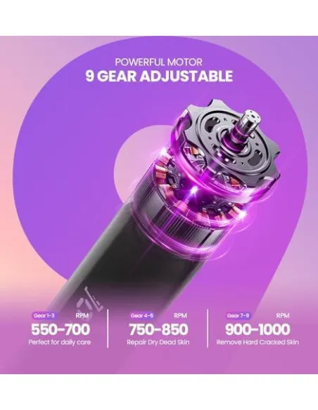 Aparat Pedichiură Electric Mosthink 2în1, 9 Viteze, LED