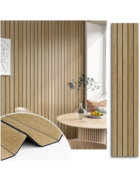  Set 5 x Tapet decorativ autoadeziv, aspect lemn vertical, 30x60cm, model 3D modern, pentru perete interior, imitatie riflaj