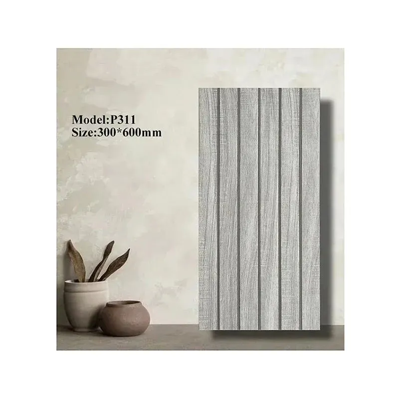  Set 5 x Tapet decorativ autoadeziv, aspect lemn vertical, 30x60cm, model 3D modern, pentru perete interior, imitatie riflaj