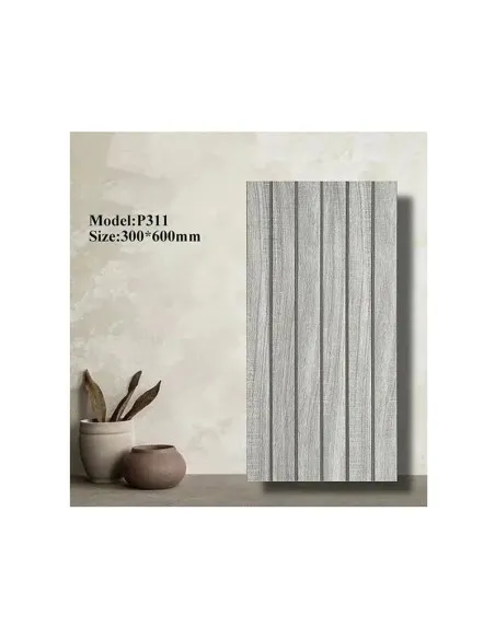  Set 5 x Tapet decorativ autoadeziv, aspect lemn vertical, 30x60cm, model 3D modern, pentru perete interior, imitatie riflaj