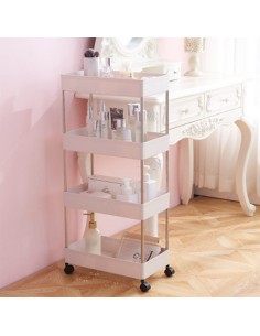 Etajera mobila cu roti si 4 rafturi, 87 x 14 x 41 cm 2