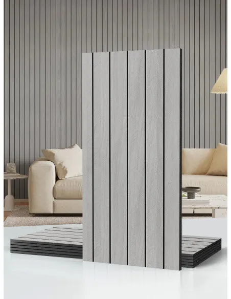  Set 5 x Tapet decorativ autoadeziv, aspect lemn vertical, 30x60cm, model 3D modern, pentru perete interior, imitatie riflaj