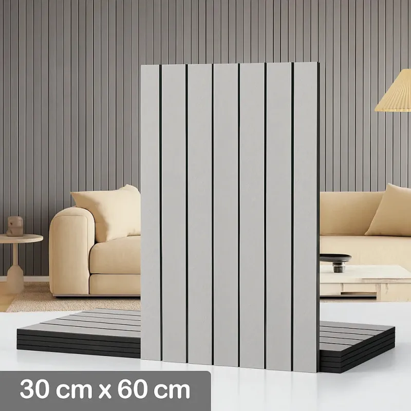  Set 5 x Tapet decorativ autoadeziv, aspect lemn vertical, 30x60cm, model 3D modern, pentru perete interior, imitatie riflaj