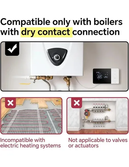[RESIGILAT] Termostat inteligent BEOK CONTROLS BOT-W506-WIFI pentru sistem de boiler Tuya,Zegbee