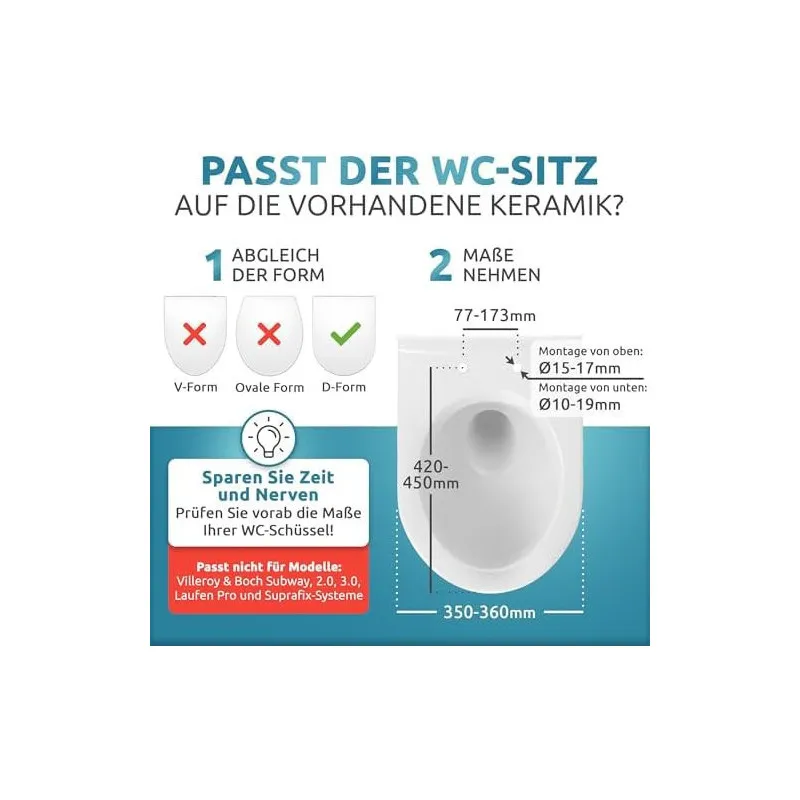 Capac WC Küstenlinie Soft-Close, Formă D, Antibacterial