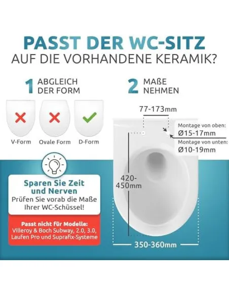 Capac WC Küstenlinie Soft-Close, Formă D, Antibacterial