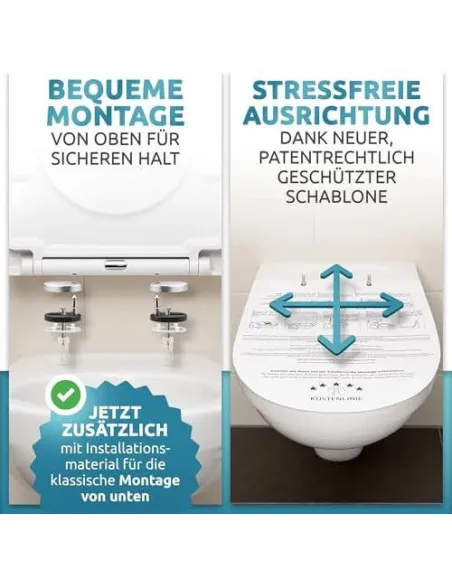 Capac WC Küstenlinie Soft-Close, Formă D, Antibacterial
