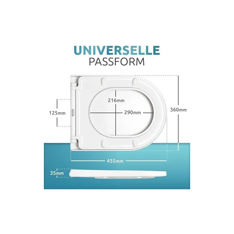 Capac WC Küstenlinie Soft-Close, Formă D, Antibacterial