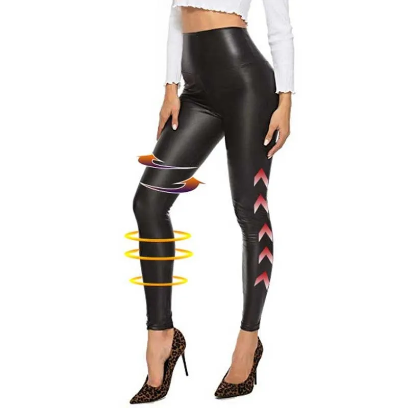 Colanti imitatie de piele negri