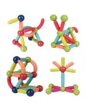 Magnetic Sticks 64 Piese – Jucărie Magnetică Educațională pentru Modele 3D