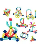Magnetic Sticks 64 Piese – Jucărie Magnetică Educațională pentru Modele 3D
