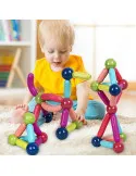 Magnetic Sticks 64 Piese – Jucărie Magnetică Educațională pentru Modele 3D