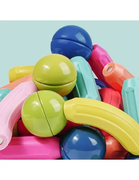 Magnetic Sticks 64 Piese – Jucărie Magnetică Educațională pentru Modele 3D