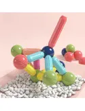Magnetic Sticks 64 Piese – Jucărie Magnetică Educațională pentru Modele 3D